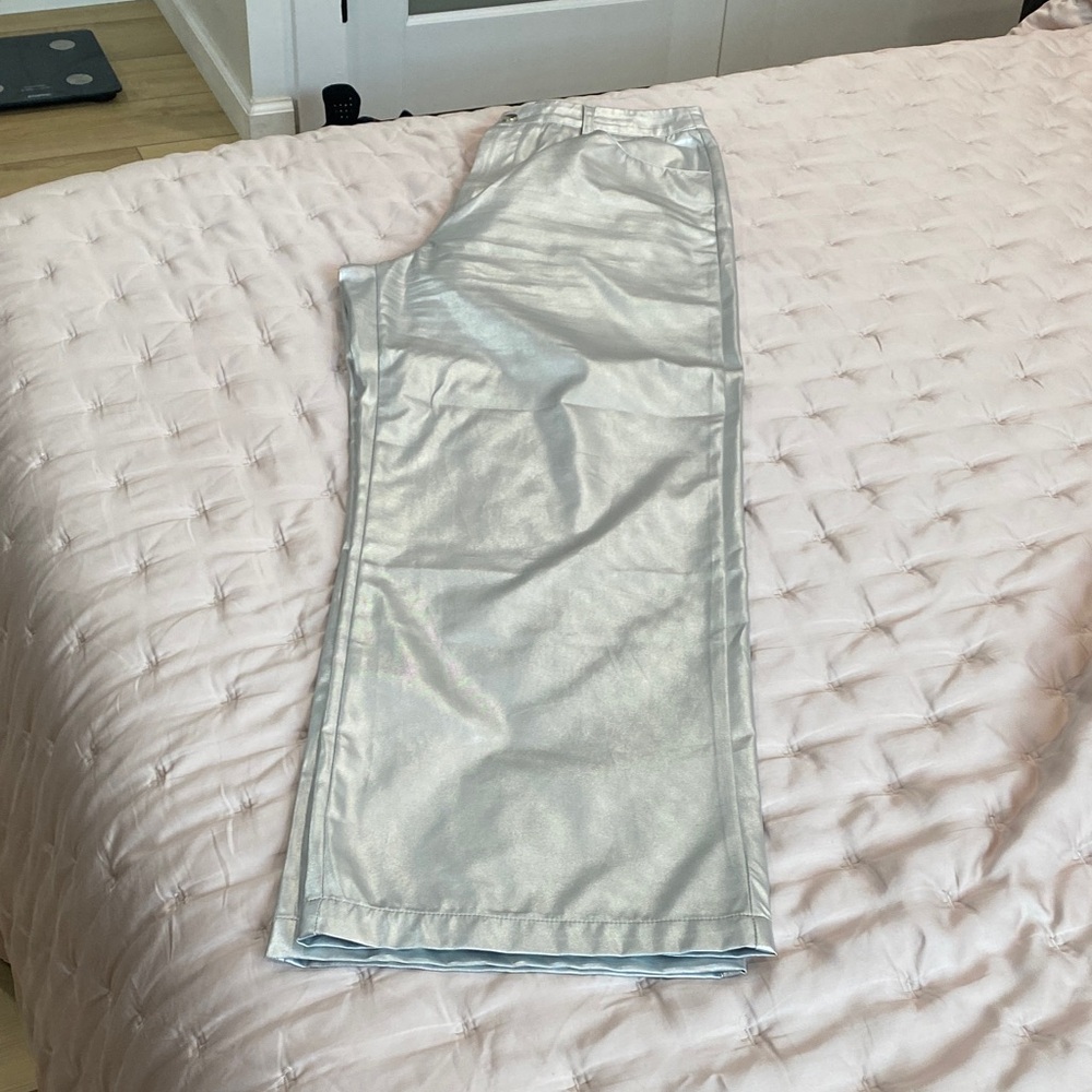 Commense Shimmering Silver Straight Leg Pants